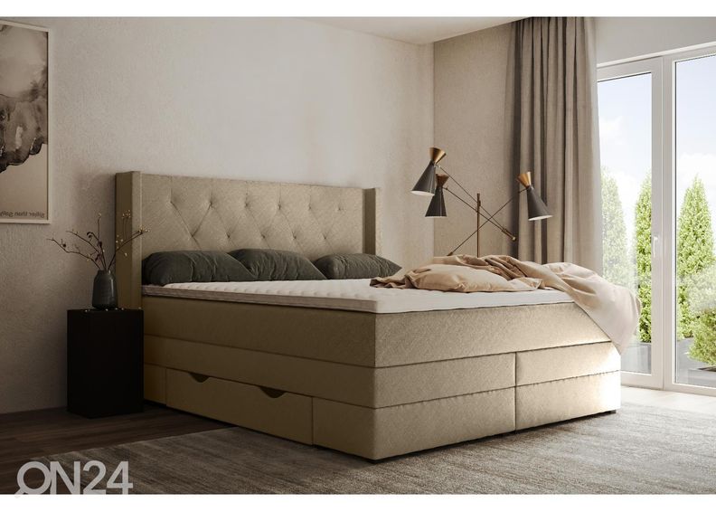 Sime Beds kontinentaalvoodi Sanna sahtlitega 200x200cm suurendatud