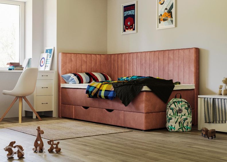 Sime Beds pesukastiga voodi Nora 80x190 cm suurendatud