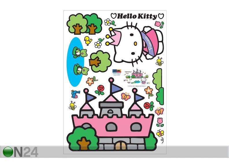 Sisustuskleebis Hello Kitty Printsess suurendatud