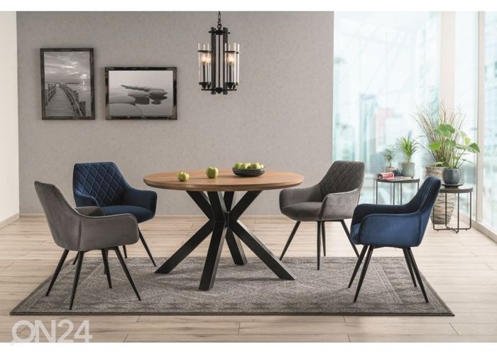 Söögilaud Ø 120 cm suurendatud