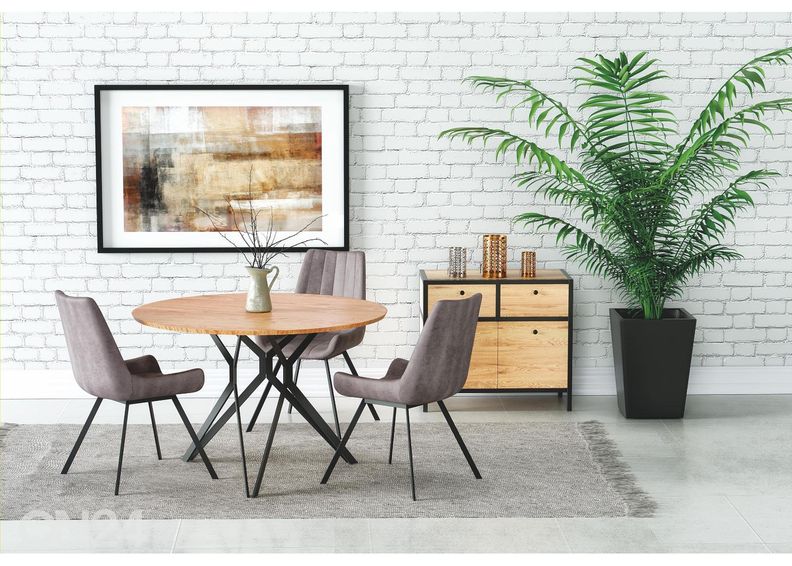 Söögilaud Ø 120 cm suurendatud