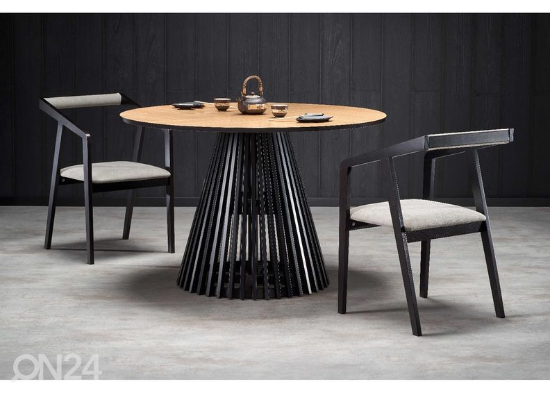 Söögilaud Ø 120 cm suurendatud