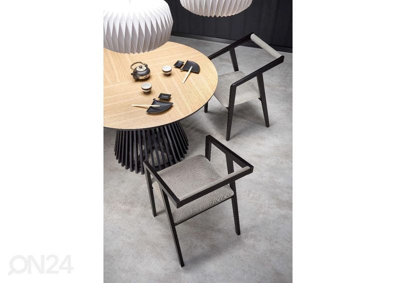 Söögilaud Ø 120 cm suurendatud