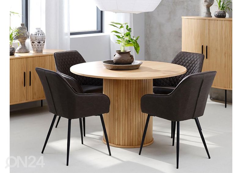 Söögilaud Ø 120 cm suurendatud