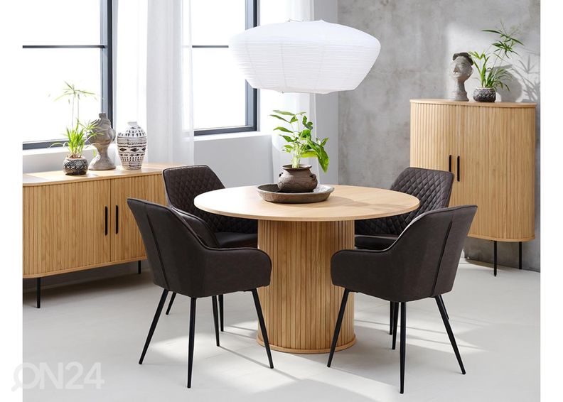 Söögilaud Ø 120 cm suurendatud