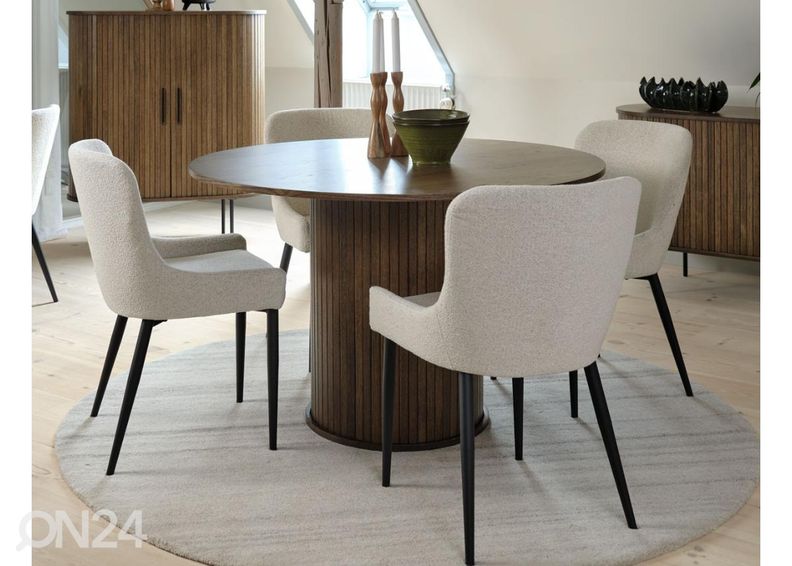 Söögilaud Ø 120 cm suurendatud