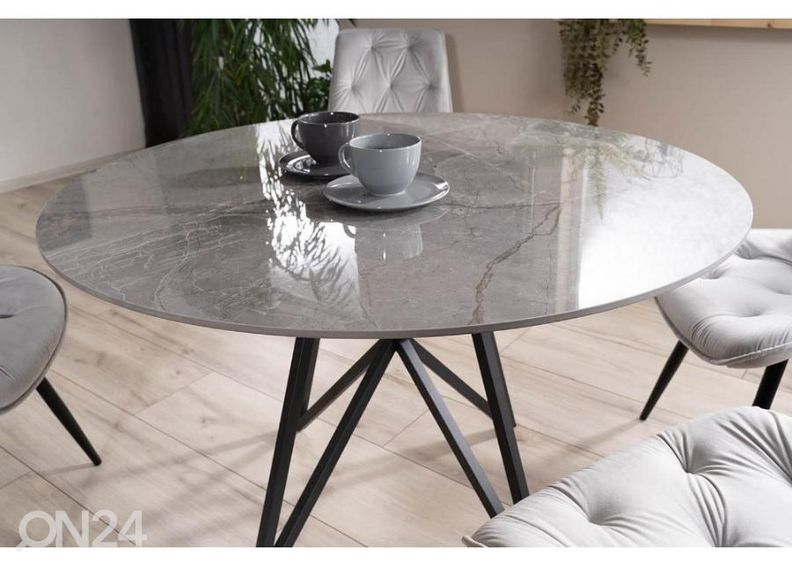 Söögilaud Ø 120 cm suurendatud