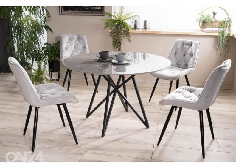 Söögilaud Ø 120 cm suurendatud