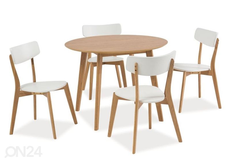 Söögilaud Ø 90 cm suurendatud