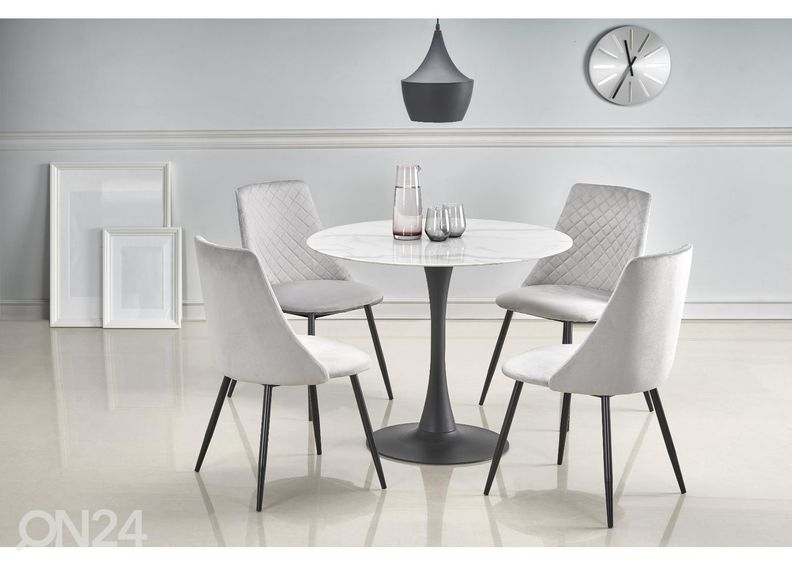 Söögilaud Ø 90 cm suurendatud