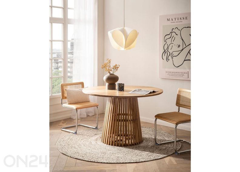 Söögilaud Ø120 cm suurendatud