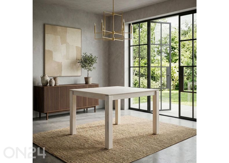Söögilaud 80x80 cm, valge suurendatud