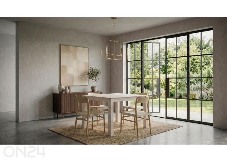 Söögilaud 80x80 cm, valge suurendatud