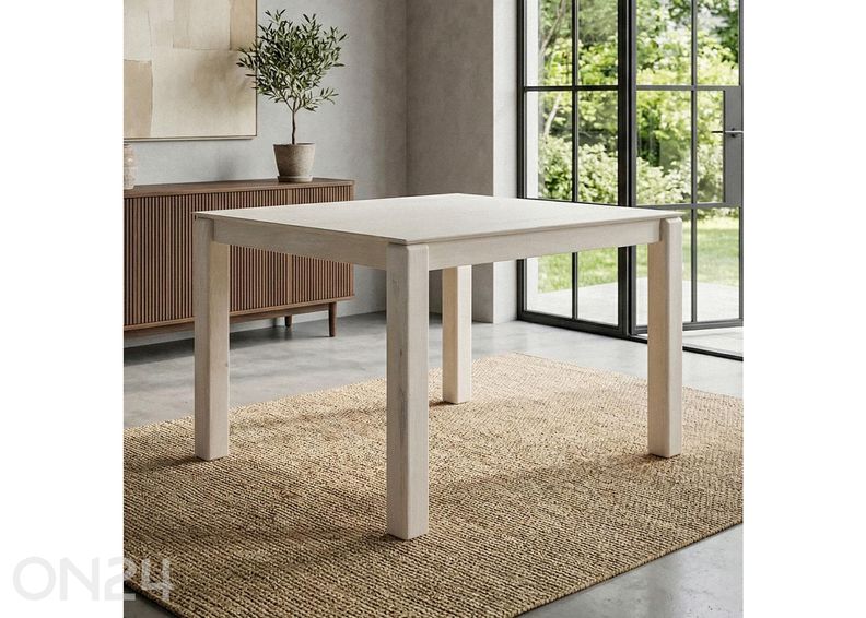 Söögilaud 80x80 cm, valge suurendatud