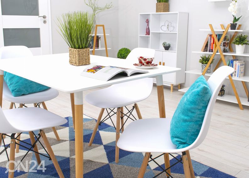 Söögilaud Adria 80x120 cm, valge suurendatud