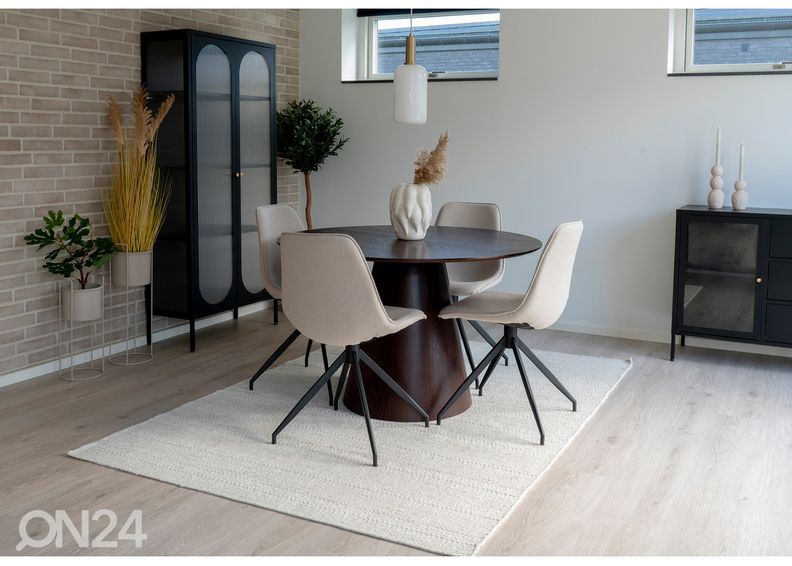 Söögilaud Birmingham Ø120 cm suurendatud