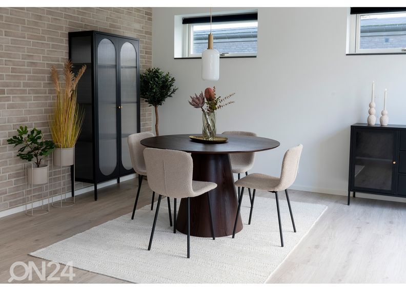 Söögilaud Birmingham Ø120 cm suurendatud