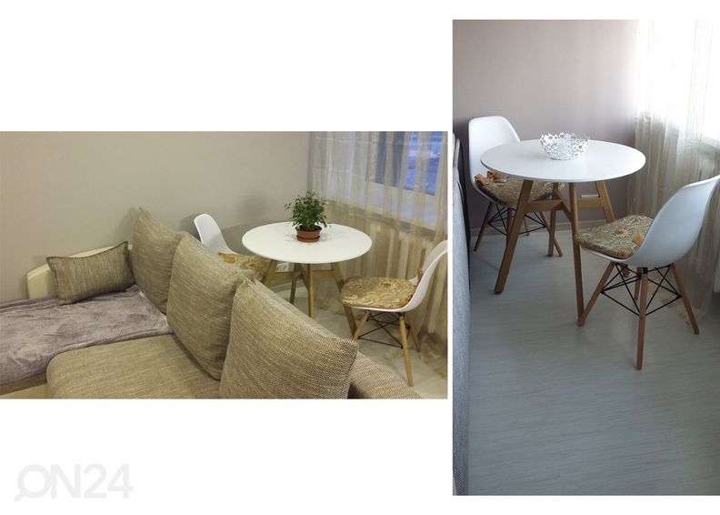 Söögilaud Kaytlin Ø 80 cm suurendatud