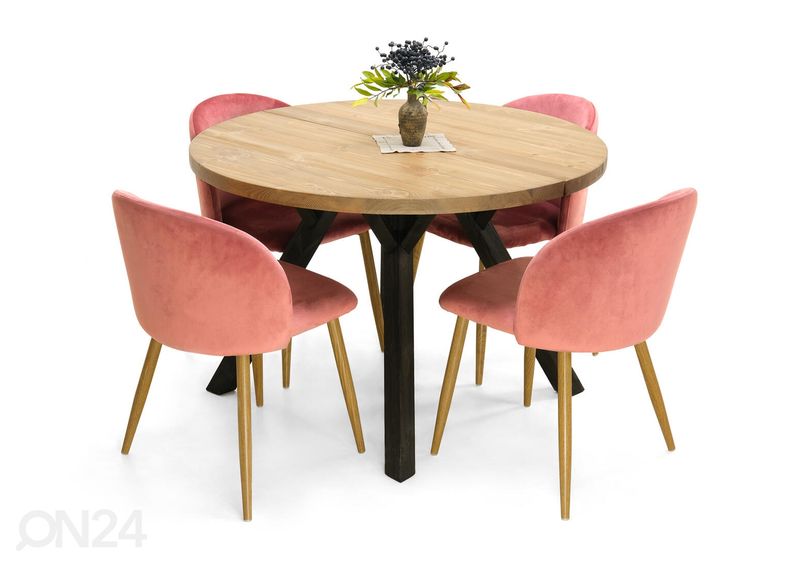 Söögilaud Lana Ø 115 cm suurendatud