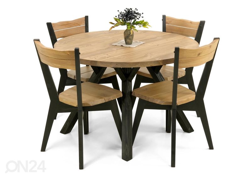 Söögilaud Lana Ø 115 cm suurendatud