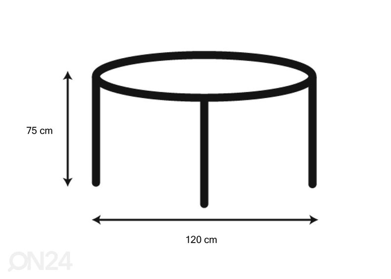 Söögilaud Neva Ø120 cm suurendatud