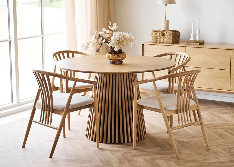 Söögilaud Osaka Ø 120 cm suurendatud