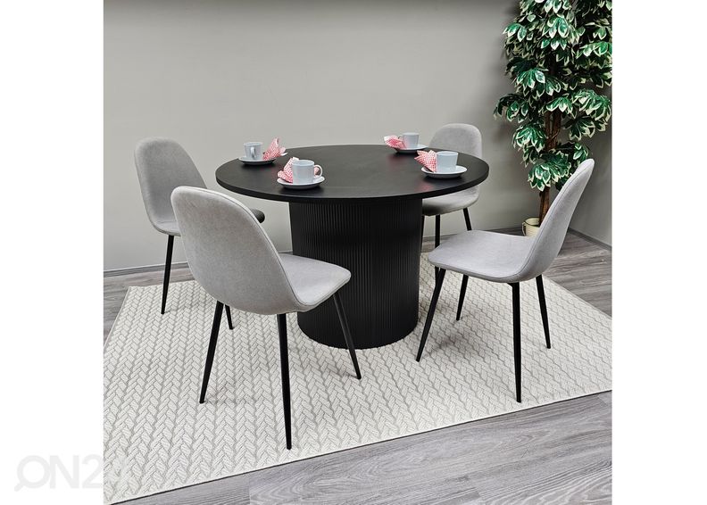 Söögilaud Sierra Ø 120 cm + toolid Sara 4 tk suurendatud