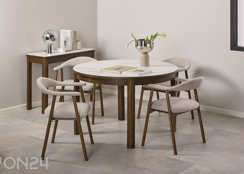 Söögilaud Soro Ø120 cm suurendatud