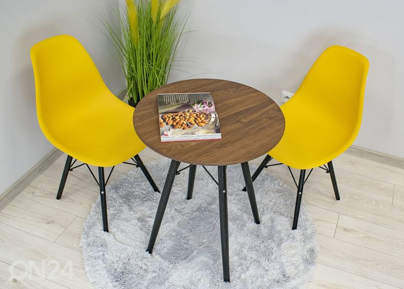 Söögilaud Todi Ø60 cm, tume saar suurendatud