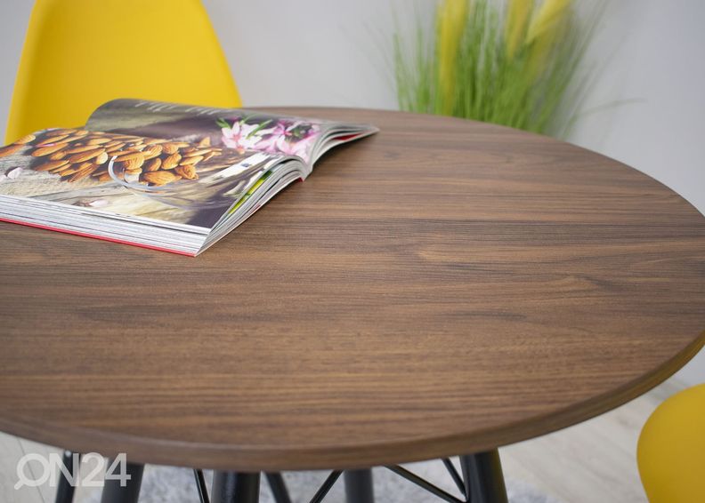 Söögilaud Todi Ø60 cm, tume saar suurendatud