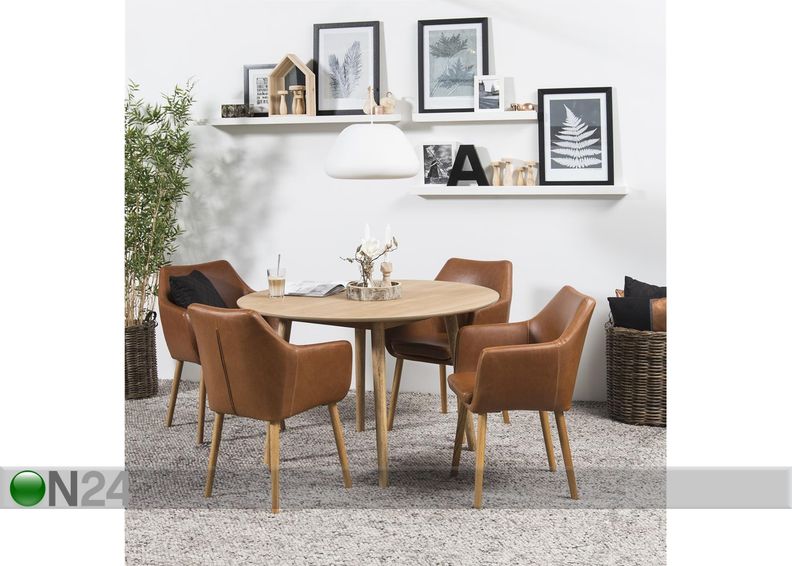 Söögilaud Tokyo Ø 120 cm suurendatud