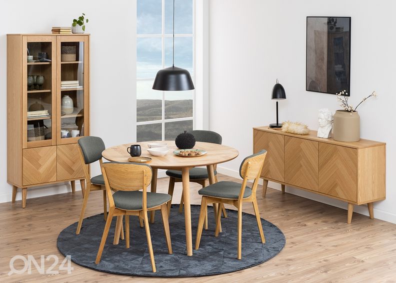 Söögilaud Tokyo Ø120 cm suurendatud