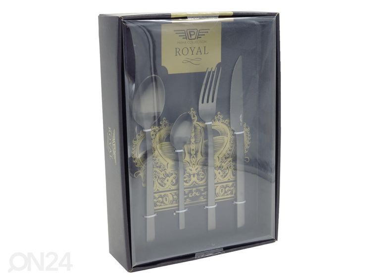 Söögiriistade komplekt Duke, must 24 tk suurendatud