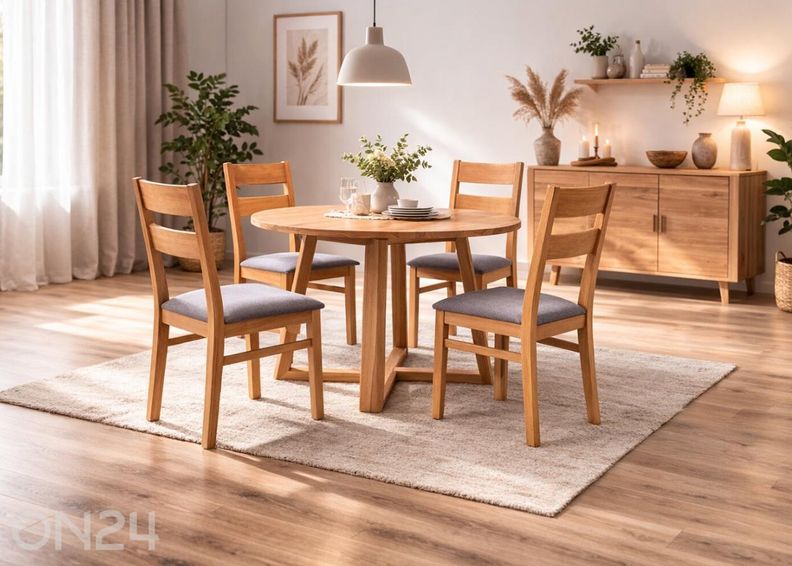 Söögitoakomplekt tammepuidust Merbi 12 suurendatud