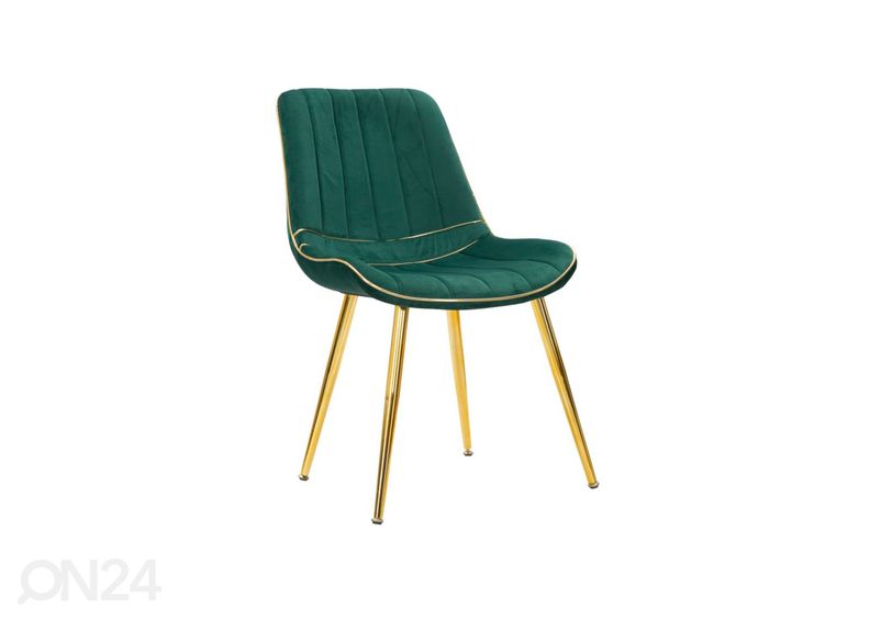 Söögitoolid Glam 2 tk, roheline/kuld suurendatud