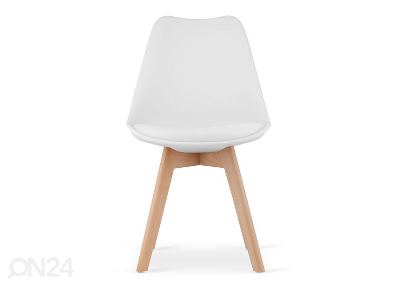 Söögitoolide komplekt 2 tk, valge/naturaalne suurendatud