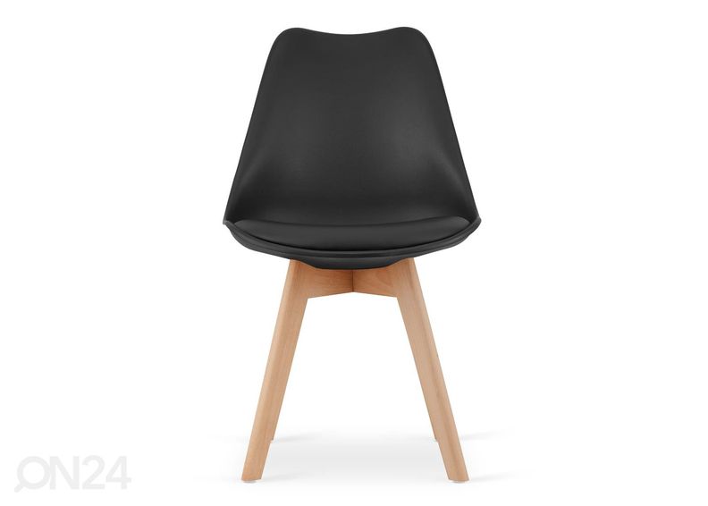 Söögitoolide komplekt 2tk, must/naturaalne suurendatud