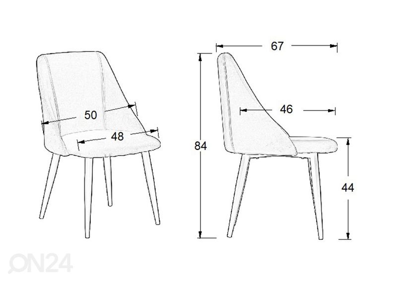 Söögitoolide komplekt 4 tk suurendatud
