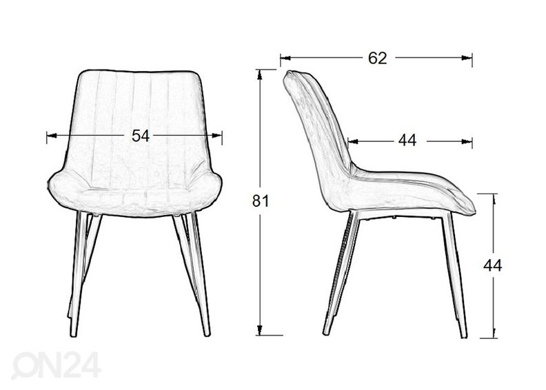 Söögitoolide komplekt 4 tk suurendatud