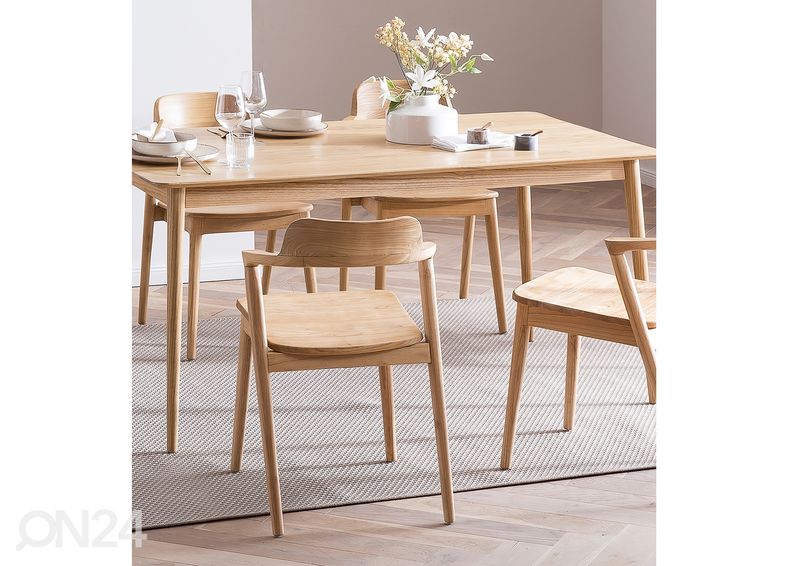 Sööglaud Scandi Blonde 90x160 cm, sungkai suurendatud