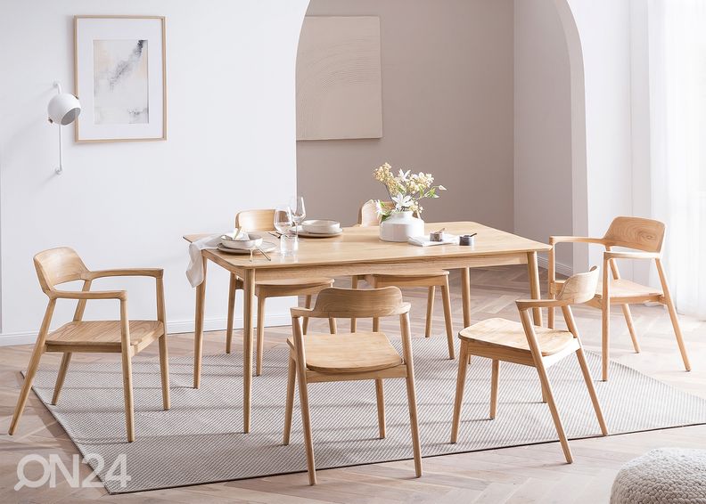 Sööglaud Scandi Blonde 90x160 cm, sungkai suurendatud