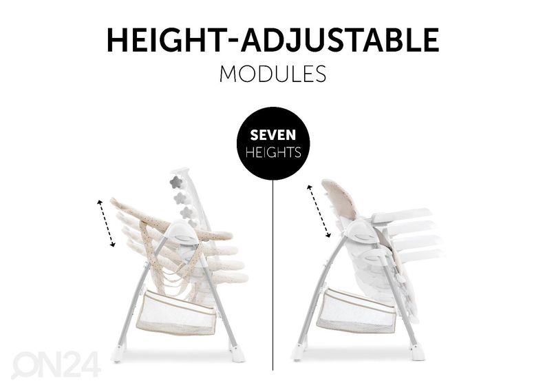 Söötmistool koos lamamistooliga Hauck Disney Sit N Relax Winnie the Pooh beež suurendatud