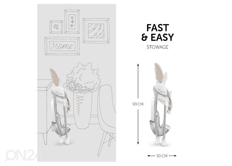 Söötmistool koos lamamistooliga Hauck Disney Sit N Relax Winnie the Pooh beež suurendatud