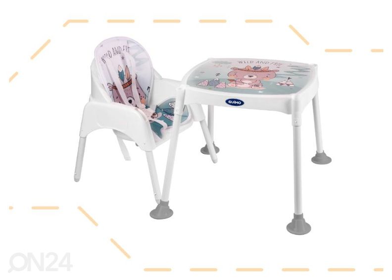 Söötmistool / laste laud ja tool 3in1 suurendatud