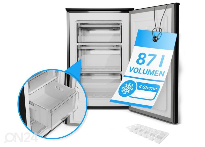 Sügavkülmik Bomann GS7253SIX must inox suurendatud