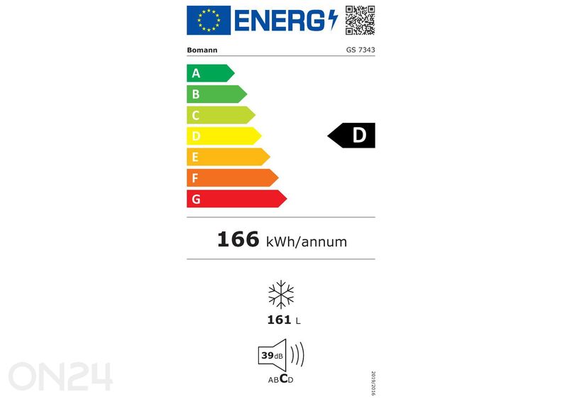 Sügavkülmik Bomann GS7343SIX,, must inox suurendatud