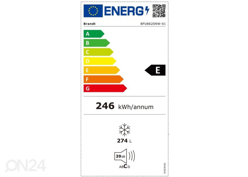 Sügavkülmik Brandt BFU8620NW suurendatud