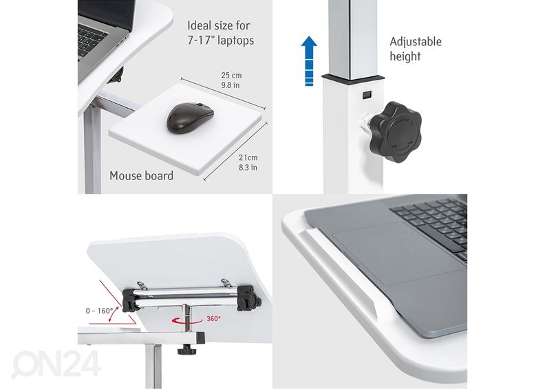 Sülearvuti laud Tatkraft Bianca suurendatud