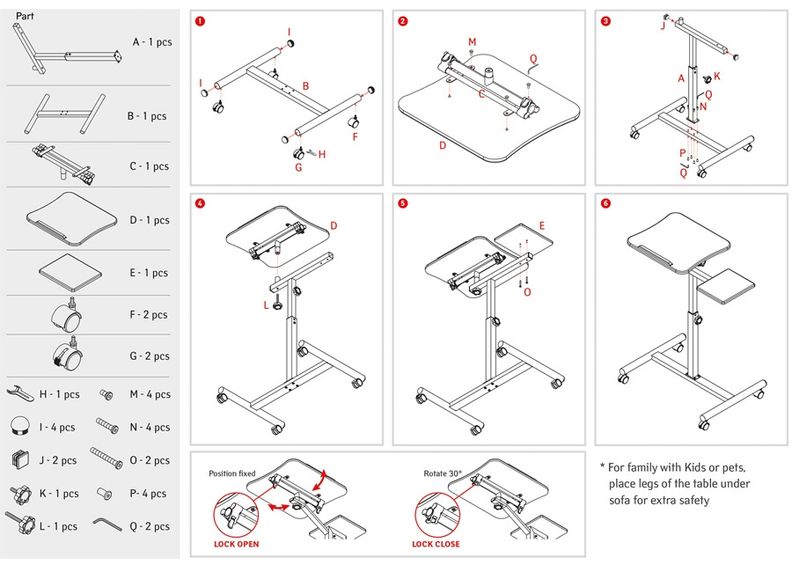 Sülearvuti laud Tatkraft Vanessa suurendatud