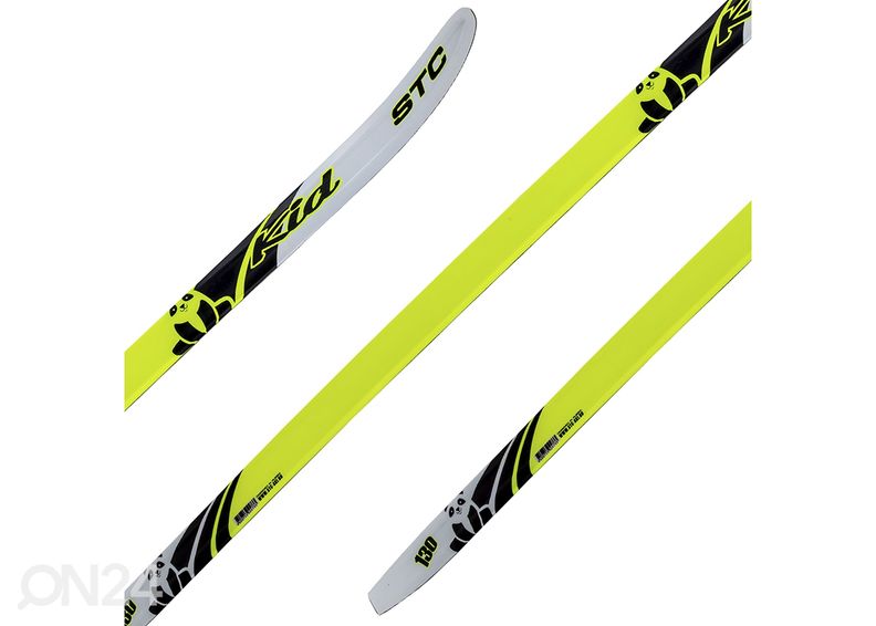 Suusad lastele kalasaba mustriga STC + NNN sidemed 110-140 cm suurendatud